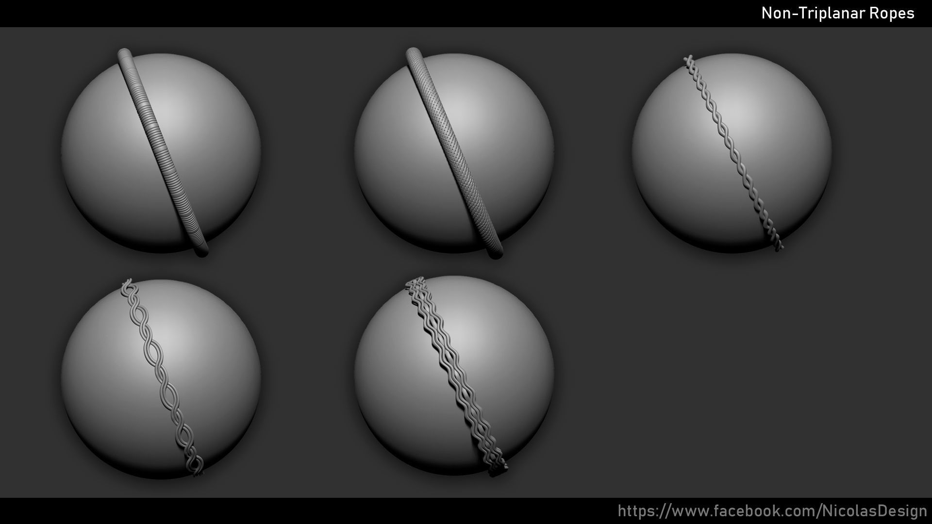 Zbrush - Ropes IMM Brush and Meshes 3D model_4