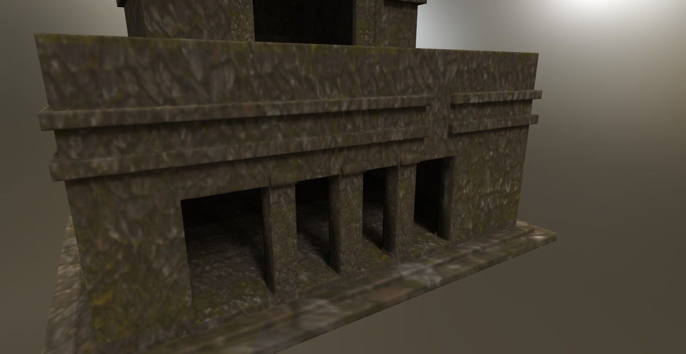 Mayan pyramid ruins Template ruines Low-poly 3D model_3