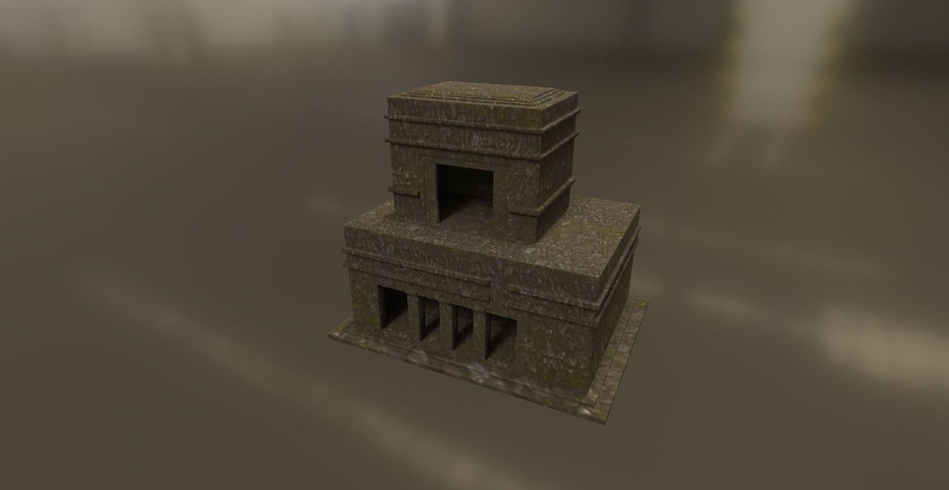 Mayan pyramid ruins Template ruines Low-poly 3D model_1