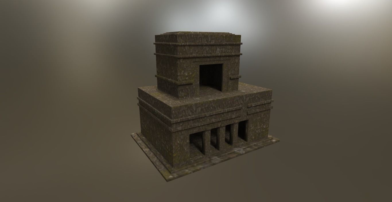 Mayan pyramid ruins Template ruines Low-poly 3D model_0