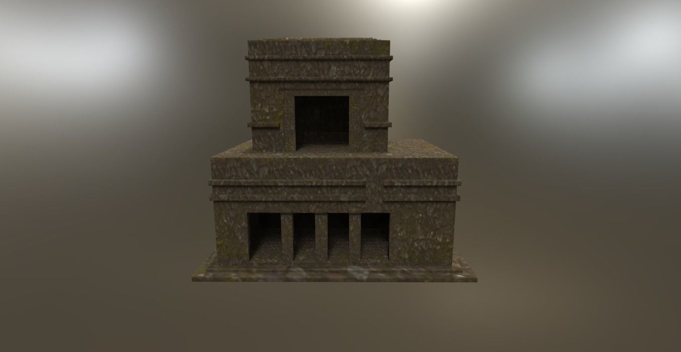 Mayan pyramid ruins Template ruines Low-poly 3D model_2