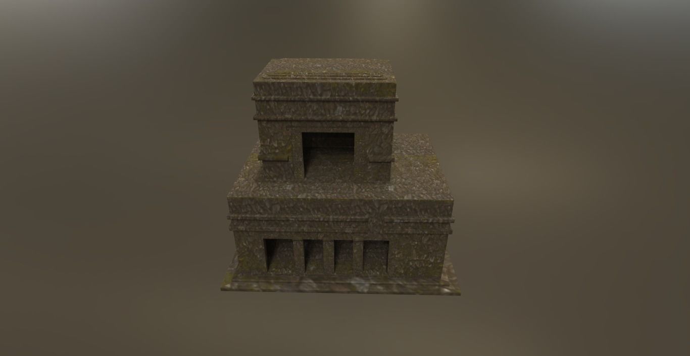 Mayan pyramid ruins Template ruines Low-poly 3D model_4