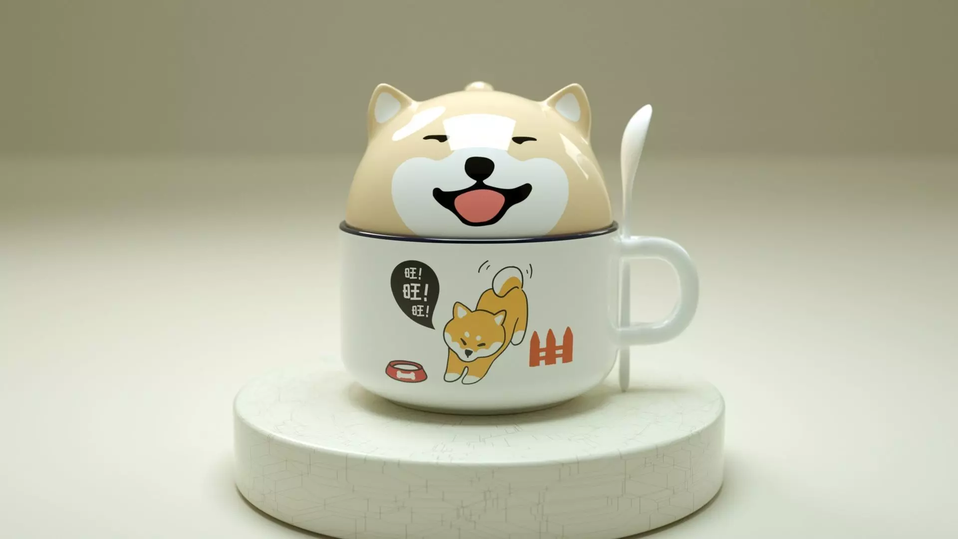 Cute Doggy Cup 3D model_0