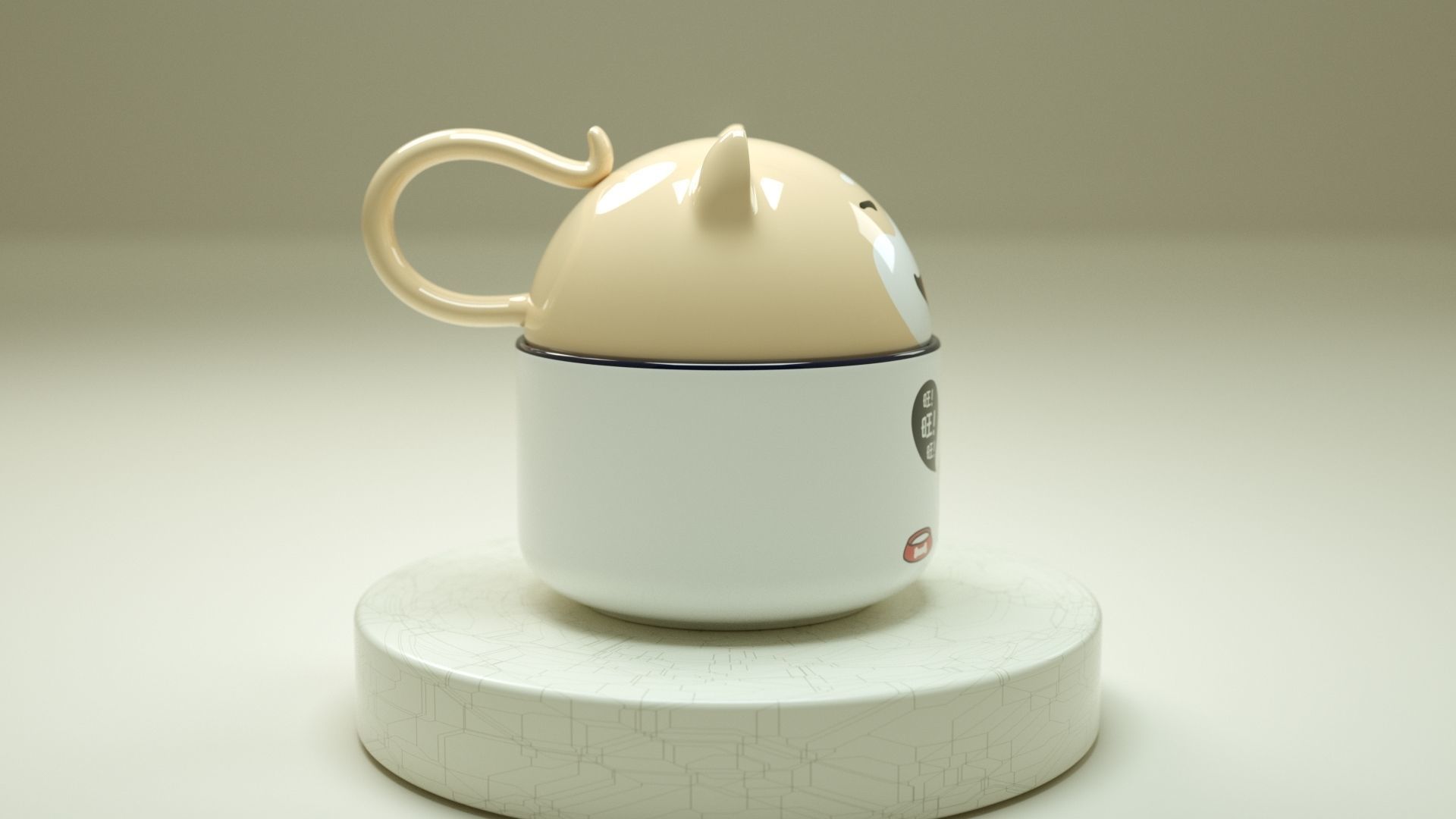 Cute Doggy Cup 3D model_3