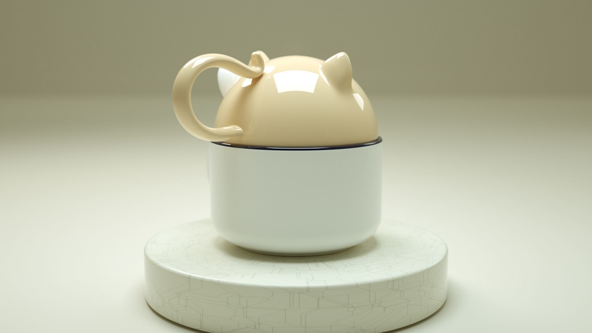 Cute Doggy Cup 3D model_4