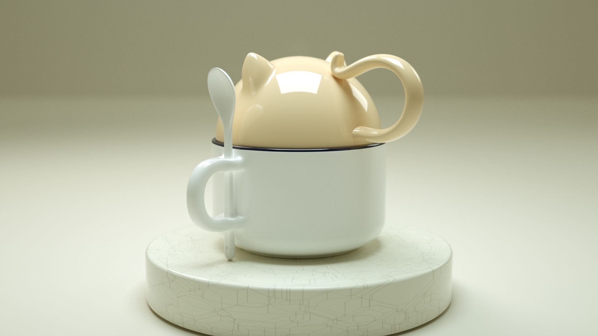 Cute Doggy Cup 3D model_6