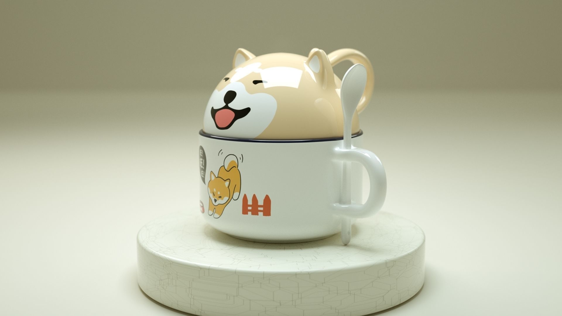 Cute Doggy Cup 3D model_8