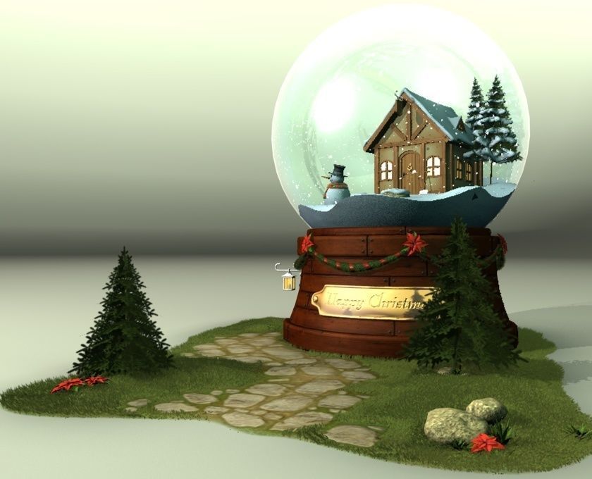 Glass Snow Ball 3D model_8