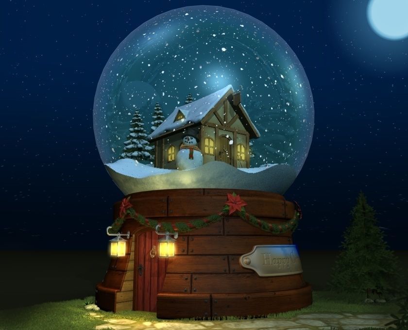 Glass Snow Ball 3D model_1