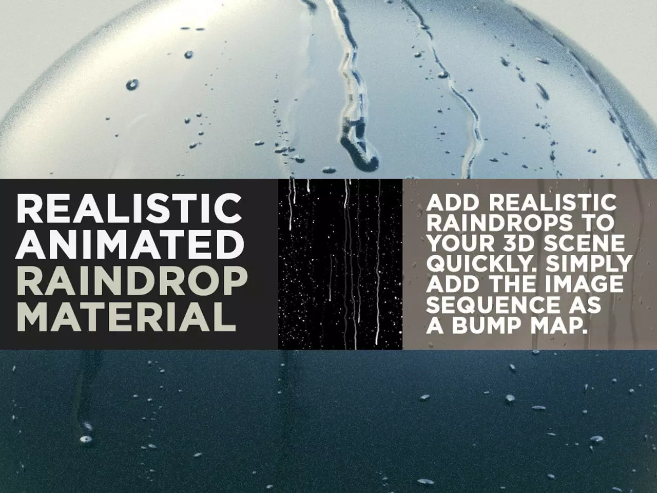 Realistic Animated Raindrop Material Texture