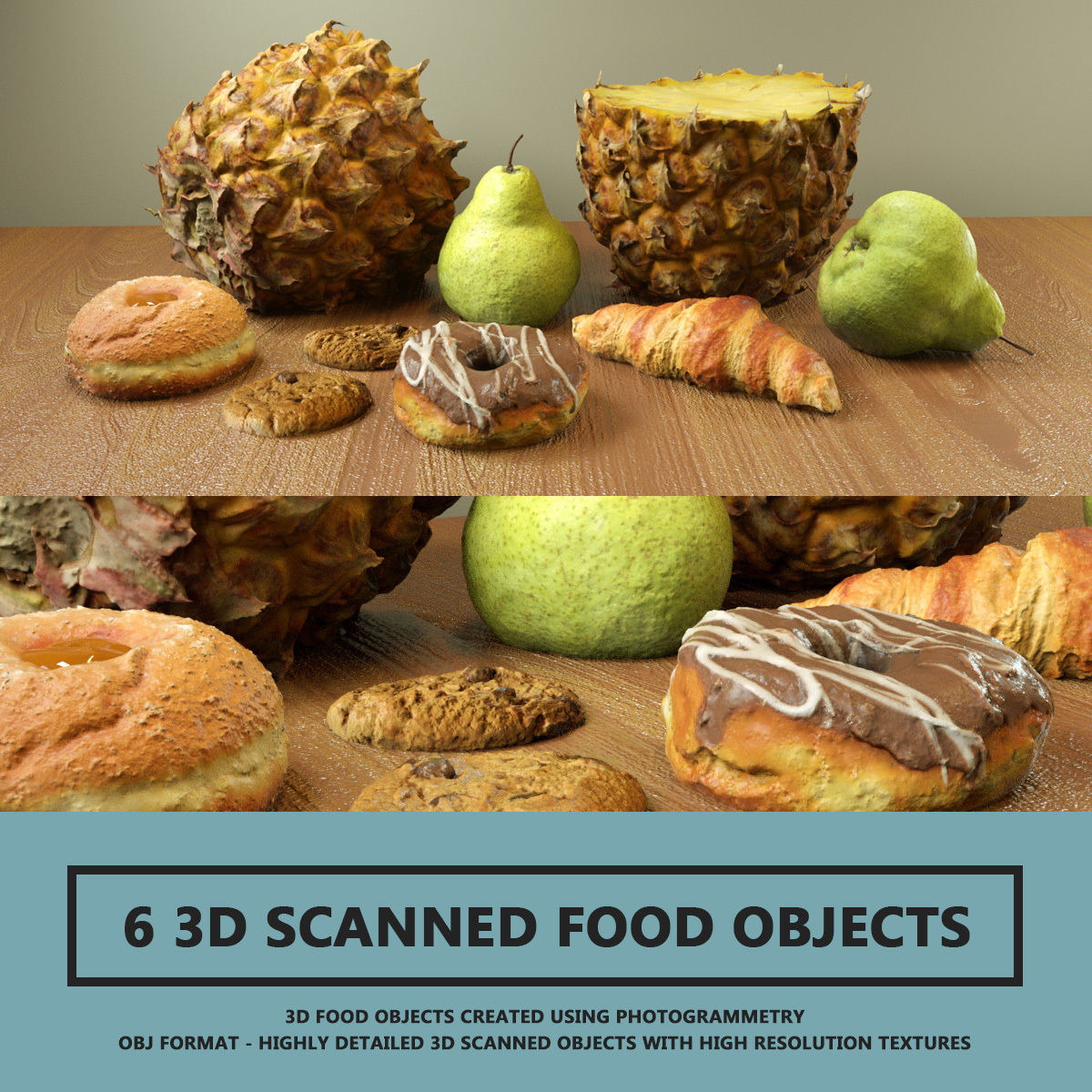 6 3D Scanned Food Objects 3D model_1
