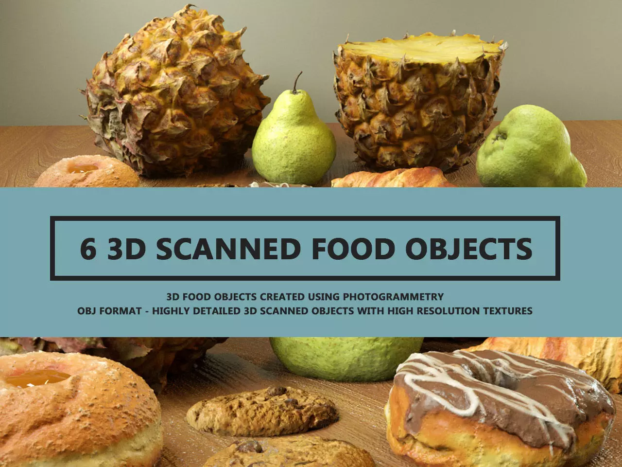 6 3D Scanned Food Objects 3D model_0