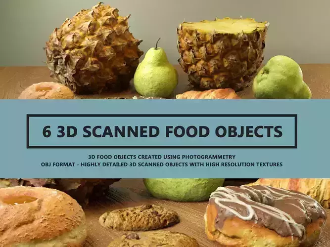 6 3D Scanned Food Objects 3D model