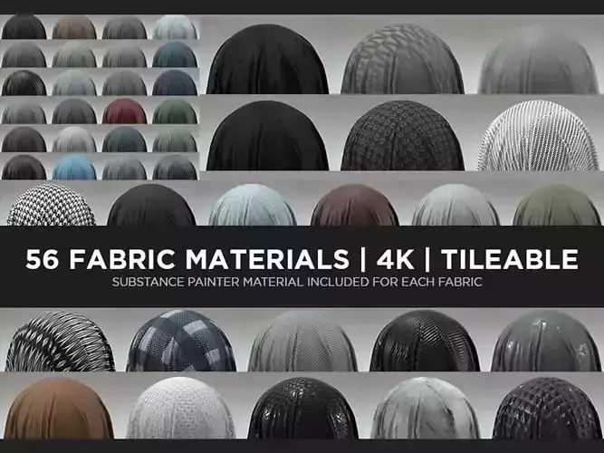 56 Fabric Materials - COMPLETE PACK Texture