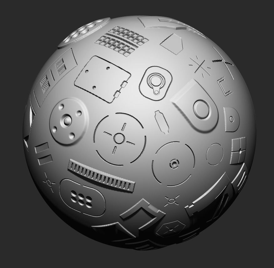120 Industrial Zbrush Alphas - ULTIMATE PACK Texture_4