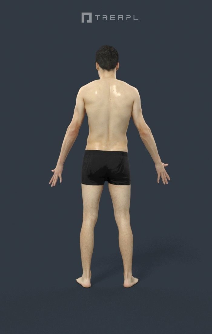 Animated Beach Man Swimwear - A-pose - Prime Low-poly 3D model_4