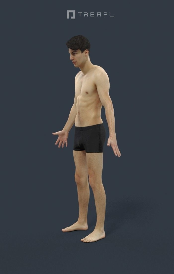Animated Beach Man Swimwear - A-pose - Prime Low-poly 3D model_6