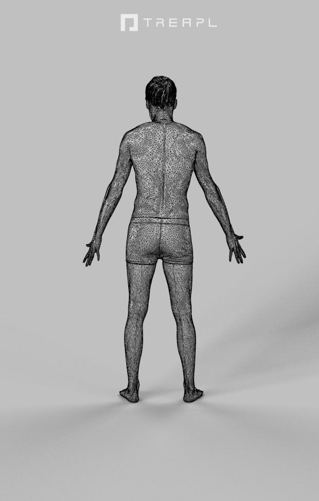 Animated Beach Man Swimwear - A-pose - Prime Low-poly 3D model_8