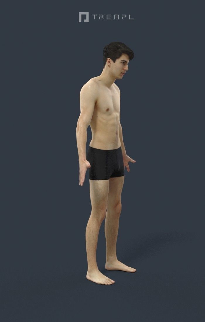 Animated Beach Man Swimwear - A-pose - Prime Low-poly 3D model_2