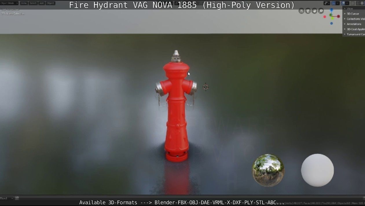 Fire Hydrant VAG NOVA 1885 - High-Poly Version 3D model_97