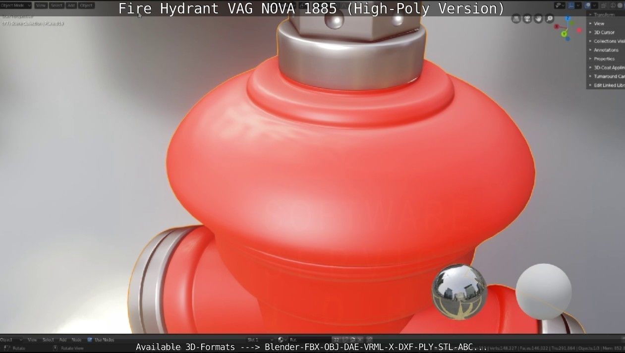 Fire Hydrant VAG NOVA 1885 - High-Poly Version 3D model_85