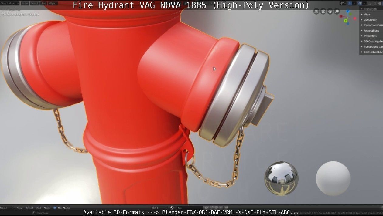 Fire Hydrant VAG NOVA 1885 - High-Poly Version 3D model_37