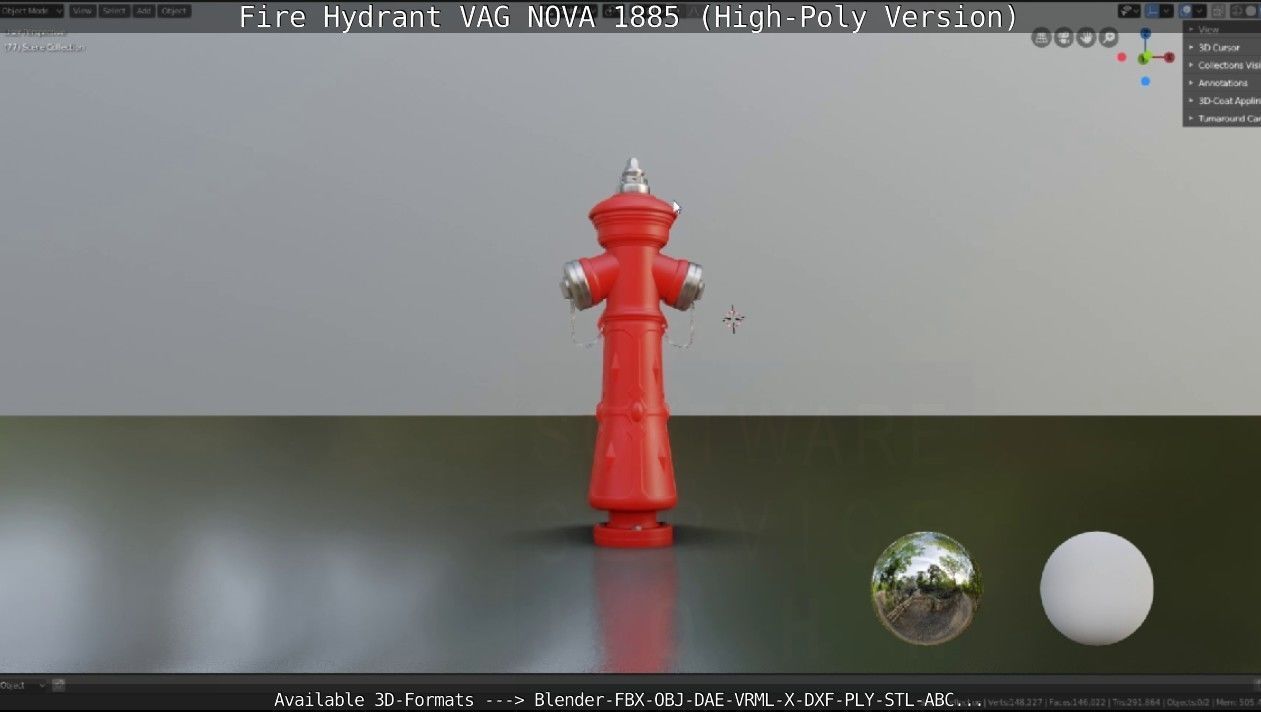Fire Hydrant VAG NOVA 1885 - High-Poly Version 3D model_99
