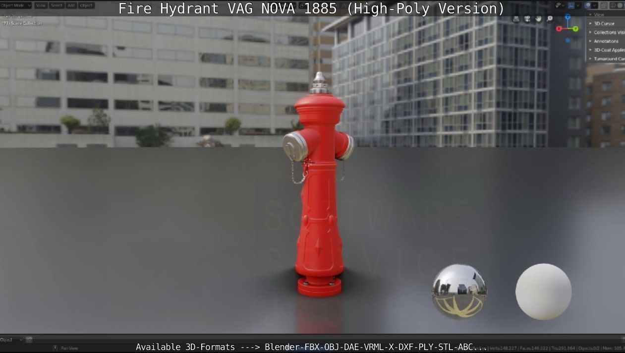 Fire Hydrant VAG NOVA 1885 - High-Poly Version 3D model_86