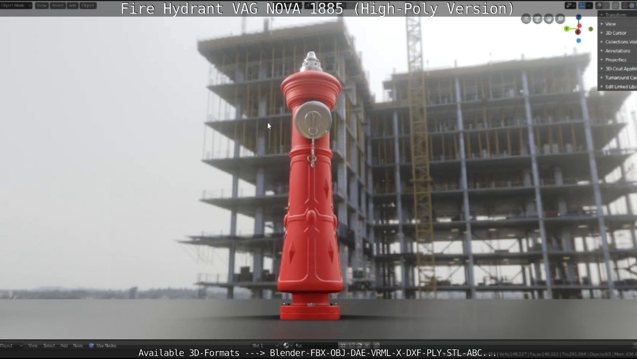 Fire Hydrant VAG NOVA 1885 - High-Poly Version 3D model_4