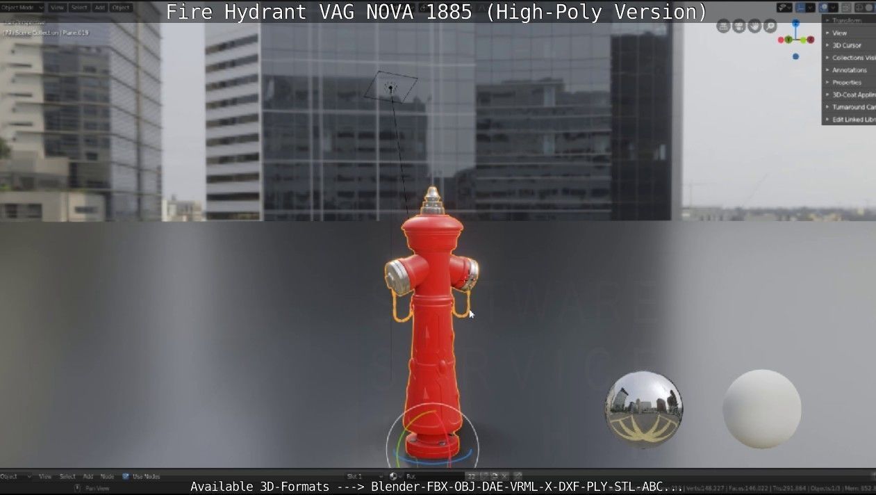 Fire Hydrant VAG NOVA 1885 - High-Poly Version 3D model_105