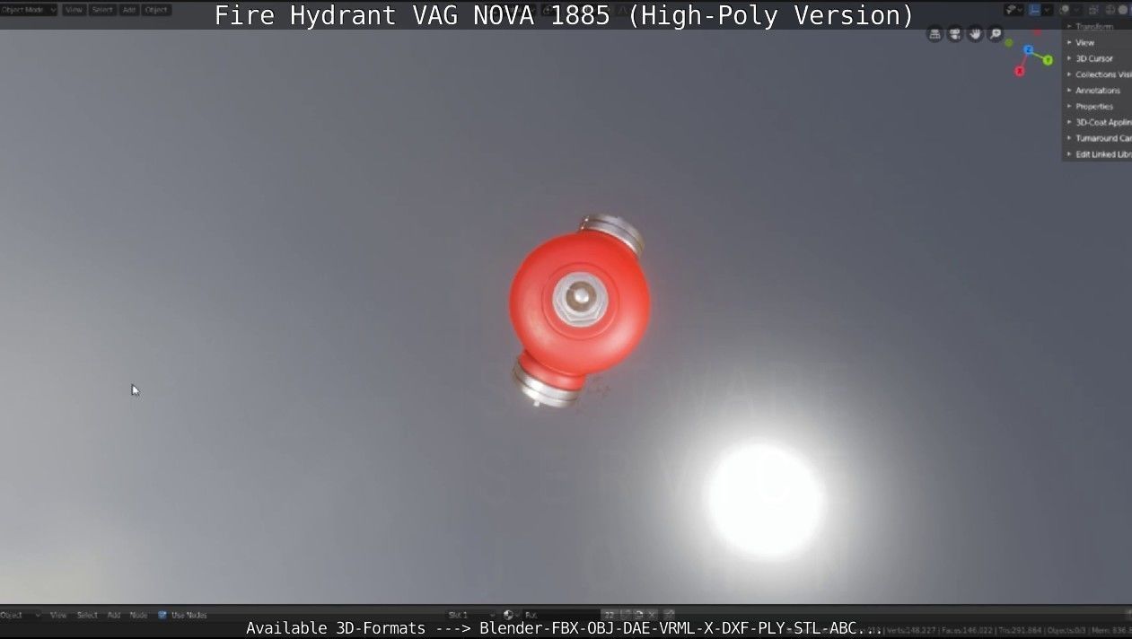 Fire Hydrant VAG NOVA 1885 - High-Poly Version 3D model_10
