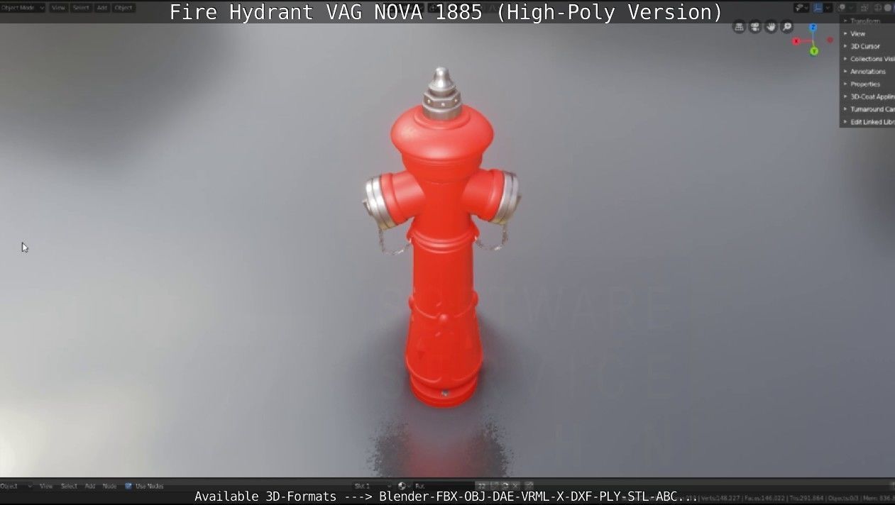 Fire Hydrant VAG NOVA 1885 - High-Poly Version 3D model_11