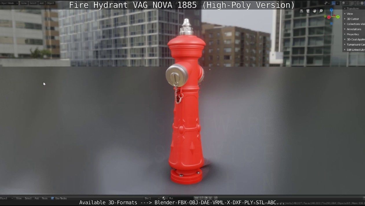 Fire Hydrant VAG NOVA 1885 - High-Poly Version 3D model_8