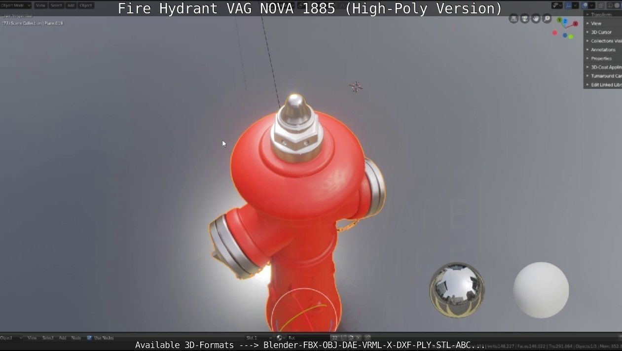 Fire Hydrant VAG NOVA 1885 - High-Poly Version 3D model_98