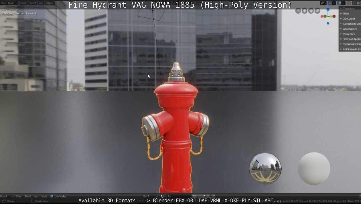 Fire Hydrant VAG NOVA 1885 - High-Poly Version 3D model_101