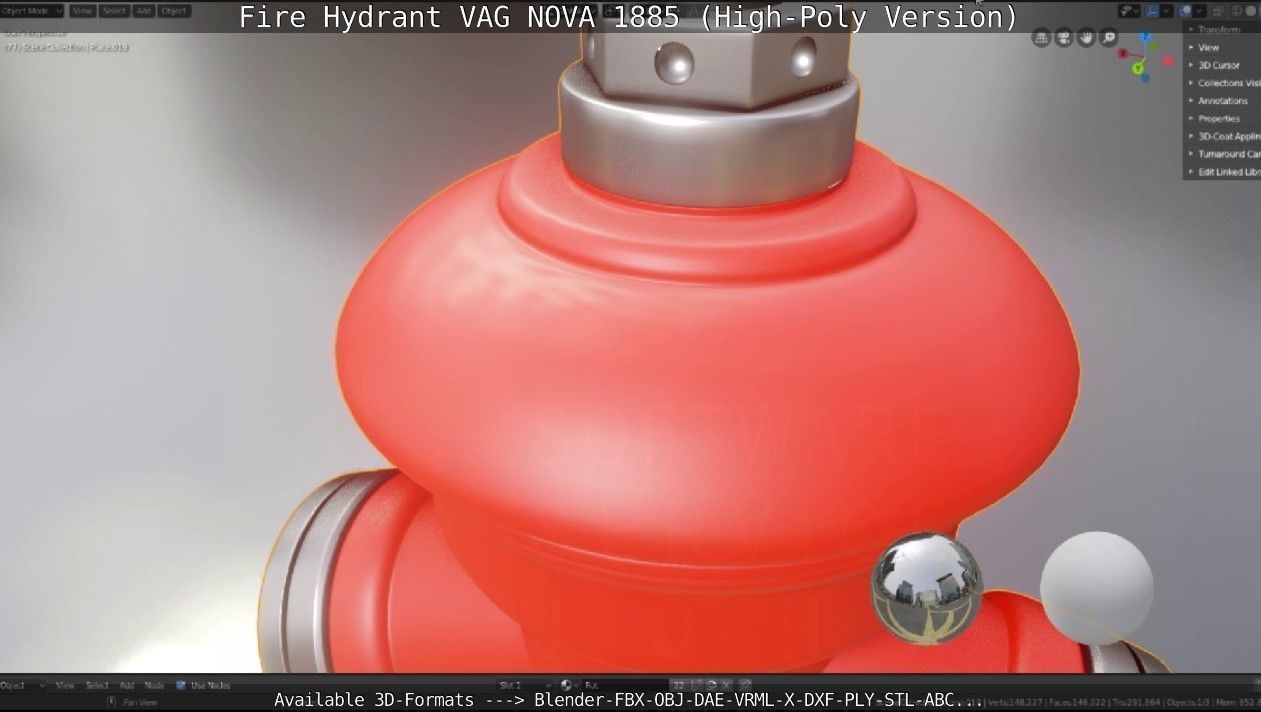 Fire Hydrant VAG NOVA 1885 - High-Poly Version 3D model_78