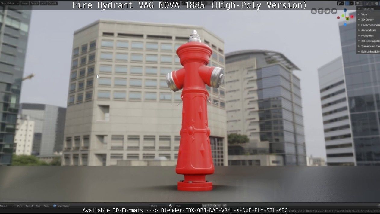 Fire Hydrant VAG NOVA 1885 - High-Poly Version 3D model_7