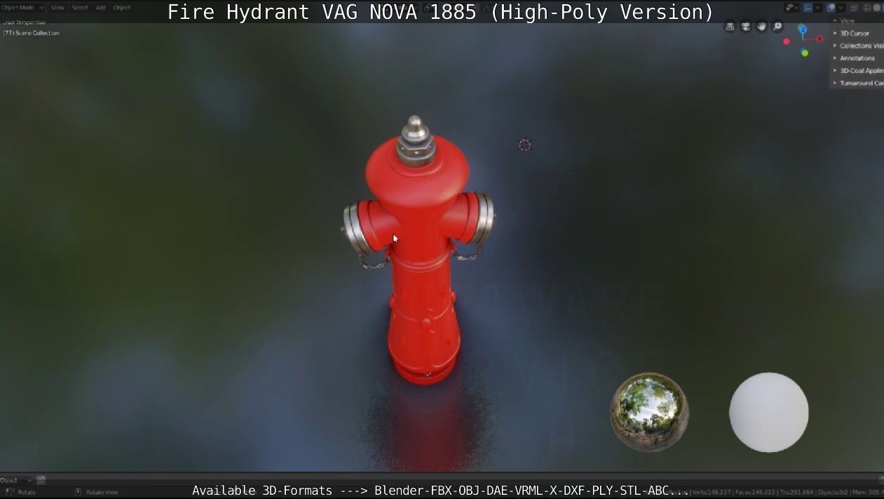 Fire Hydrant VAG NOVA 1885 - High-Poly Version 3D model_96