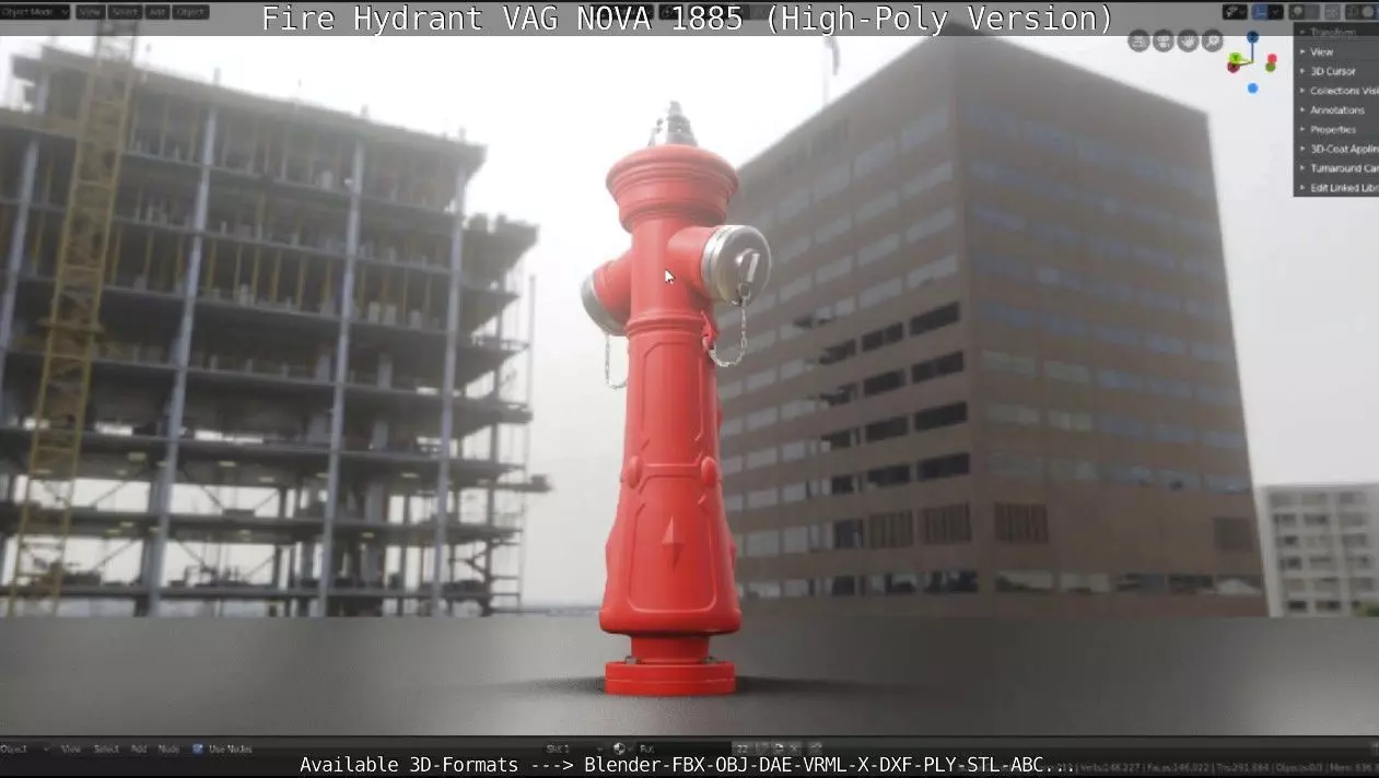 Fire Hydrant VAG NOVA 1885 - High-Poly Version 3D model_0