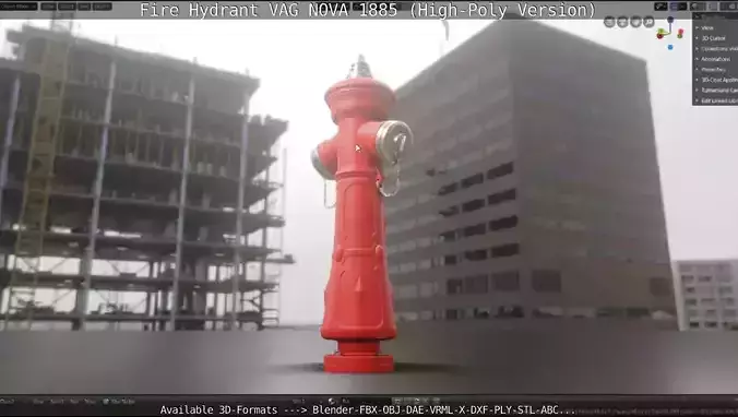 Fire Hydrant VAG NOVA 1885 - High-Poly Version 3D model