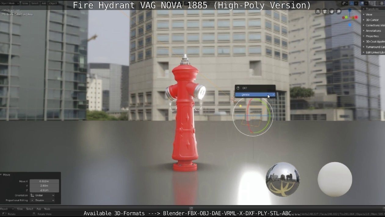 Fire Hydrant VAG NOVA 1885 - High-Poly Version 3D model_80
