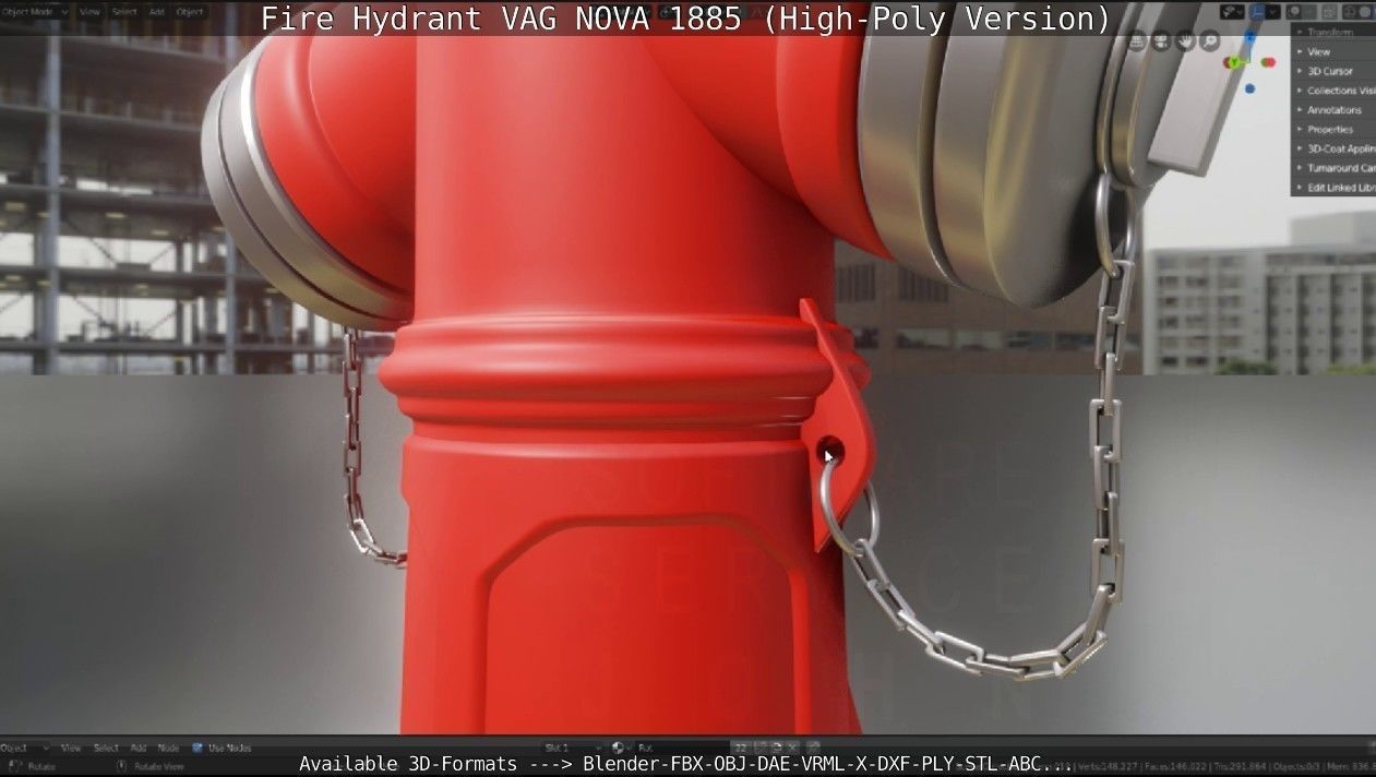 Fire Hydrant VAG NOVA 1885 - High-Poly Version 3D model_22