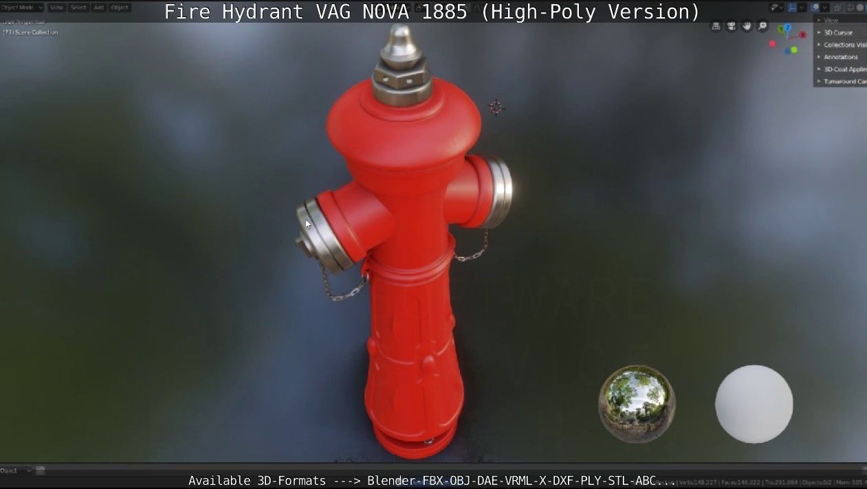 Fire Hydrant VAG NOVA 1885 - High-Poly Version 3D model_94
