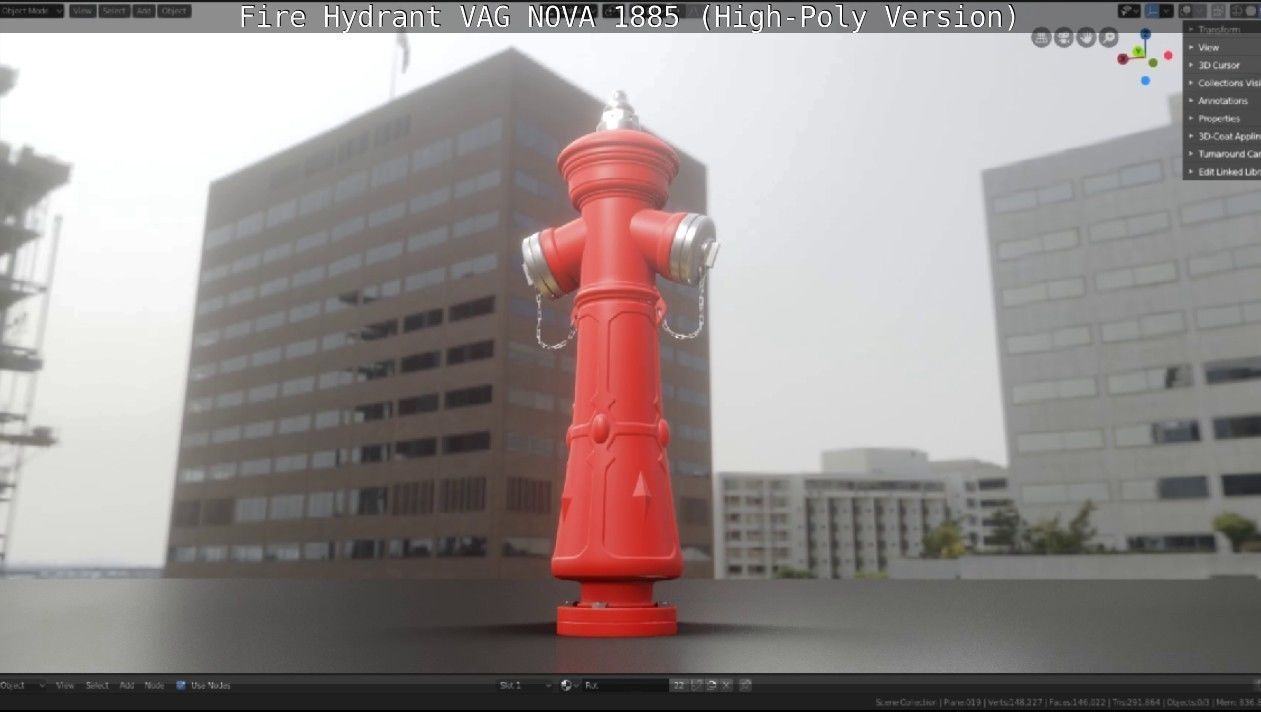 Fire Hydrant VAG NOVA 1885 - High-Poly Version 3D model_2