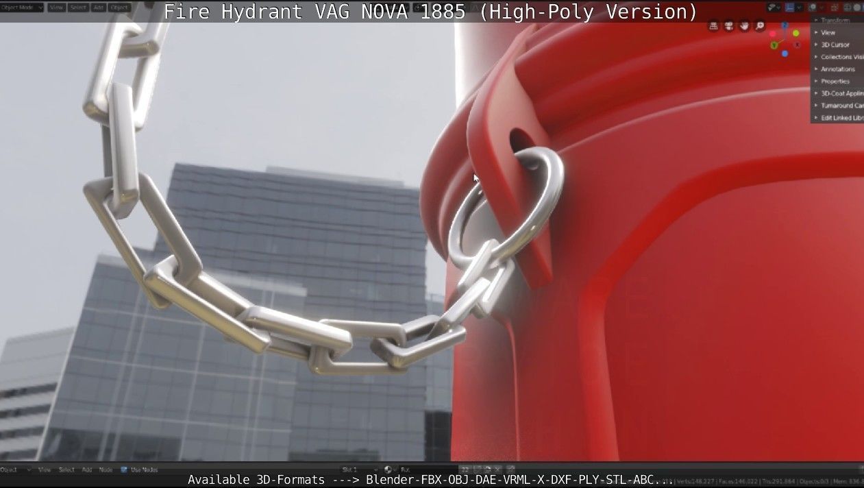 Fire Hydrant VAG NOVA 1885 - High-Poly Version 3D model_5