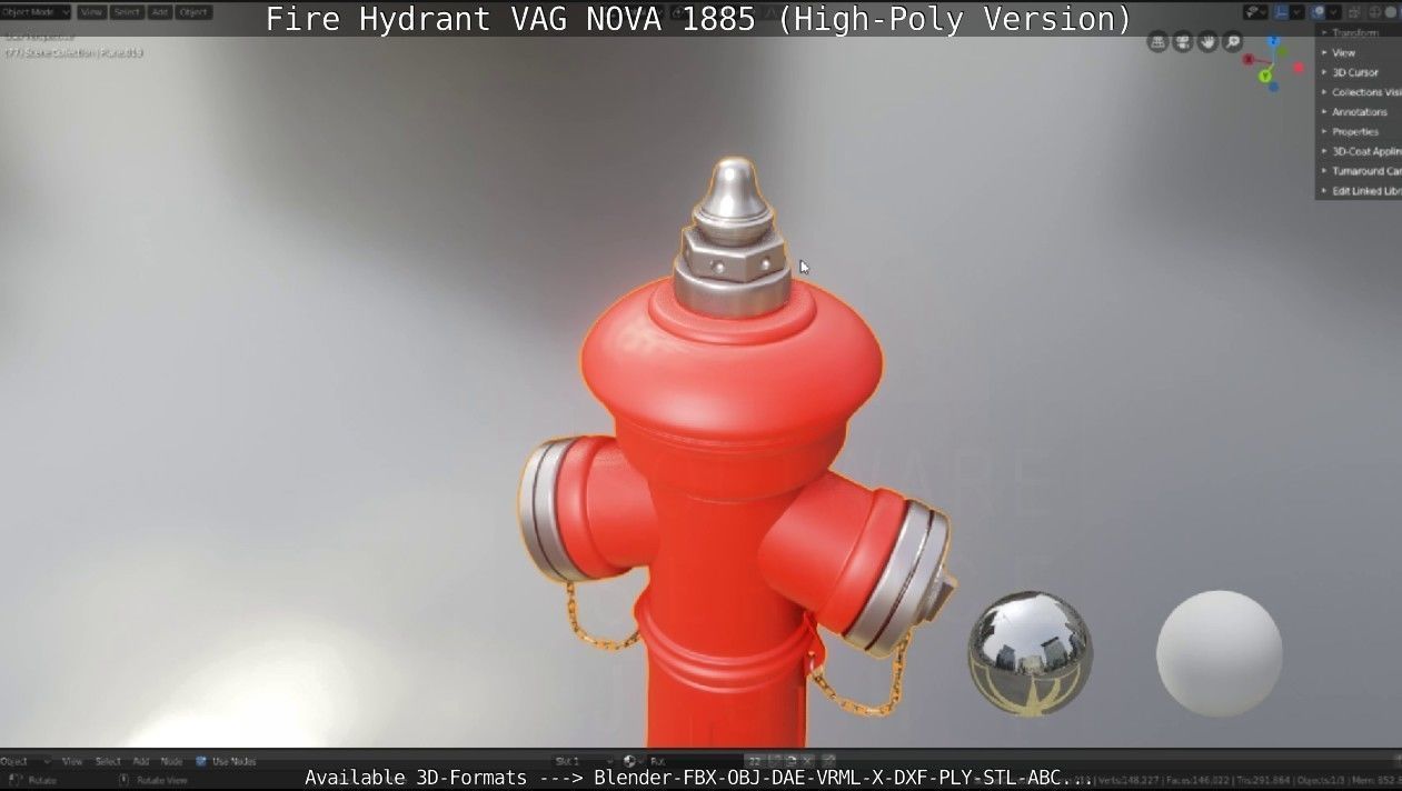 Fire Hydrant VAG NOVA 1885 - High-Poly Version 3D model_90