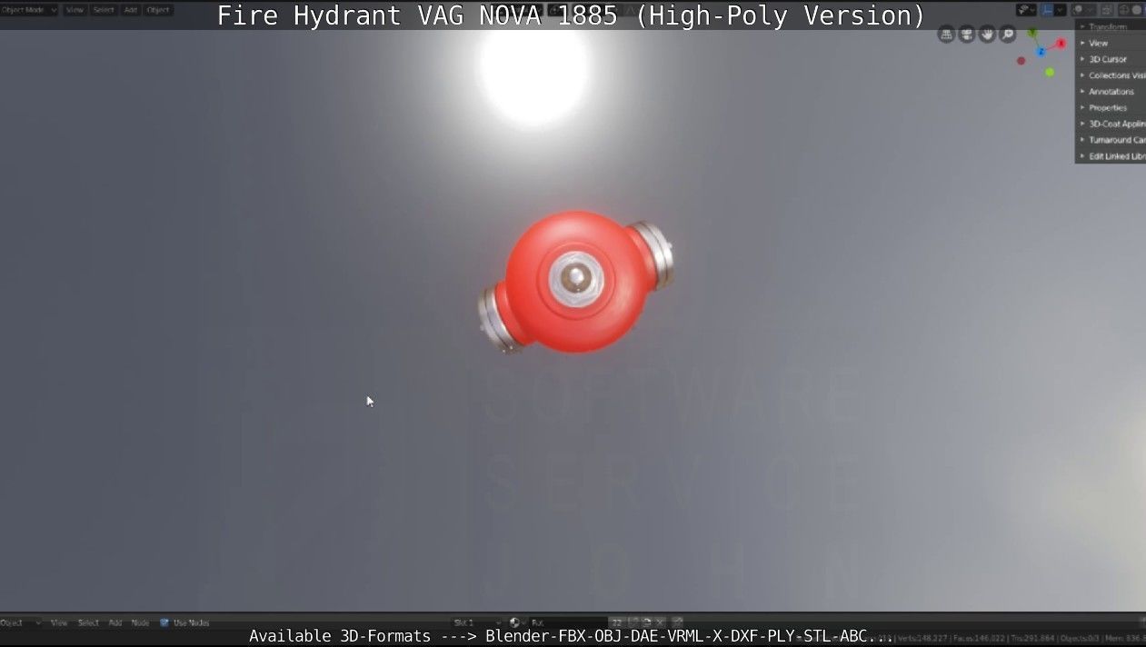 Fire Hydrant VAG NOVA 1885 - High-Poly Version 3D model_12