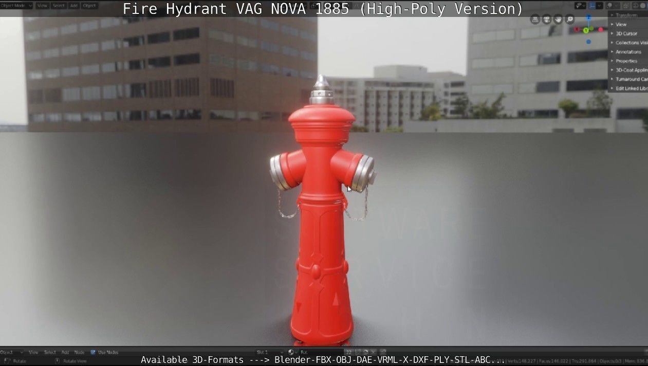 Fire Hydrant VAG NOVA 1885 - High-Poly Version 3D model_18