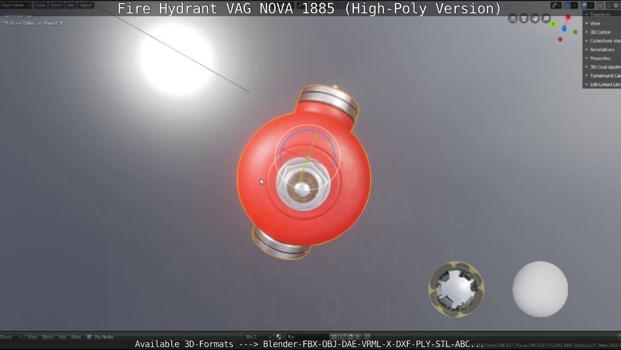 Fire Hydrant VAG NOVA 1885 - High-Poly Version 3D model_95