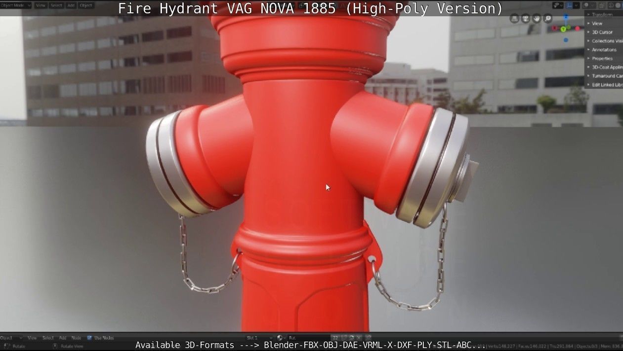 Fire Hydrant VAG NOVA 1885 - High-Poly Version 3D model_3